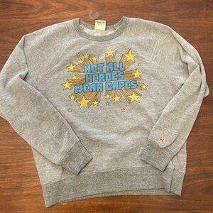 HOMAGE Gray 'Not All Heroes Wear Capes' Crewneck Sweater